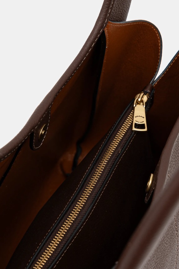 Coach torebka skórzana Lana Shoulder Bag CM544 brązowy
