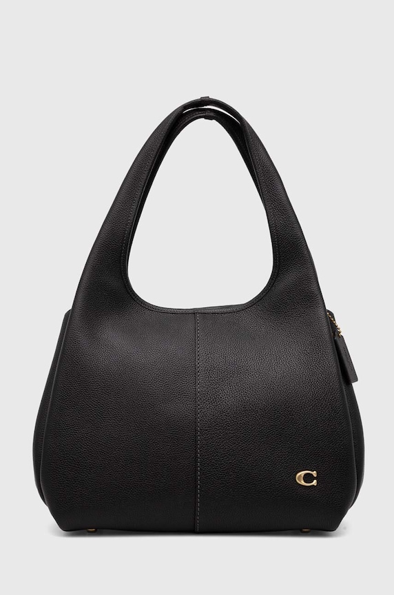 Δερμάτινη τσάντα Coach Lana Shoulder Bag λείο δέρμα μαύρο CM544