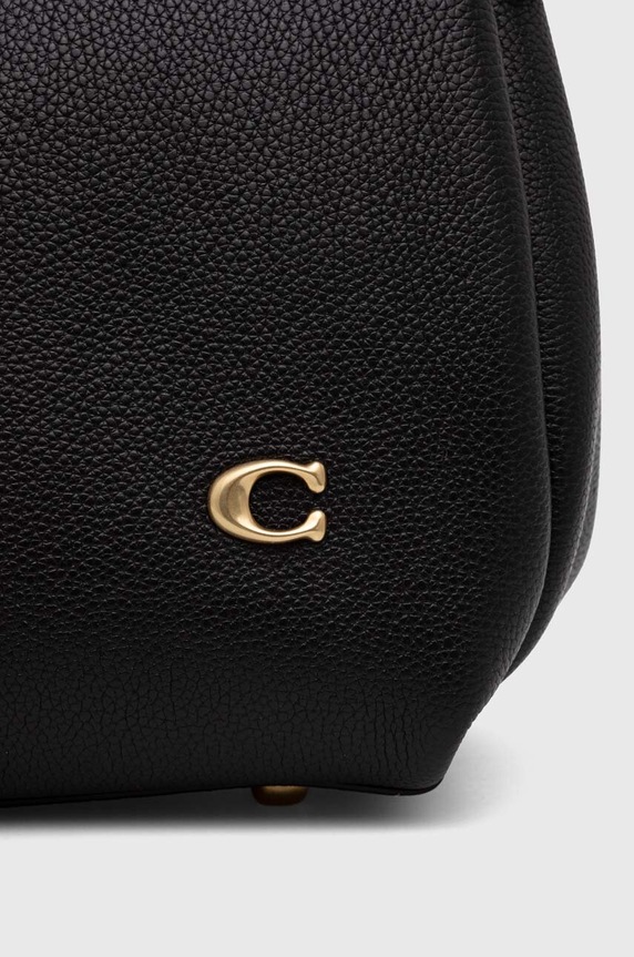 Δερμάτινη τσάντα Coach Lana Shoulder Bag μαύρο CM544