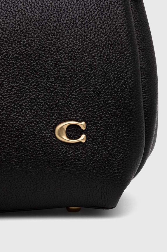 Δερμάτινη τσάντα Coach Lana Shoulder Bag μαύρο CM544