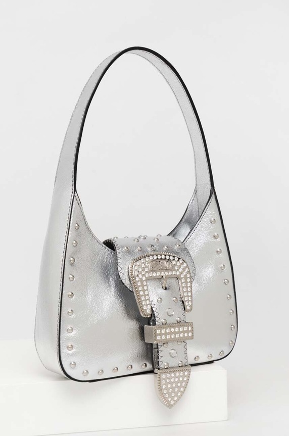 Moschino Jeans torebka skórzana 3115.8793 srebrny AW23