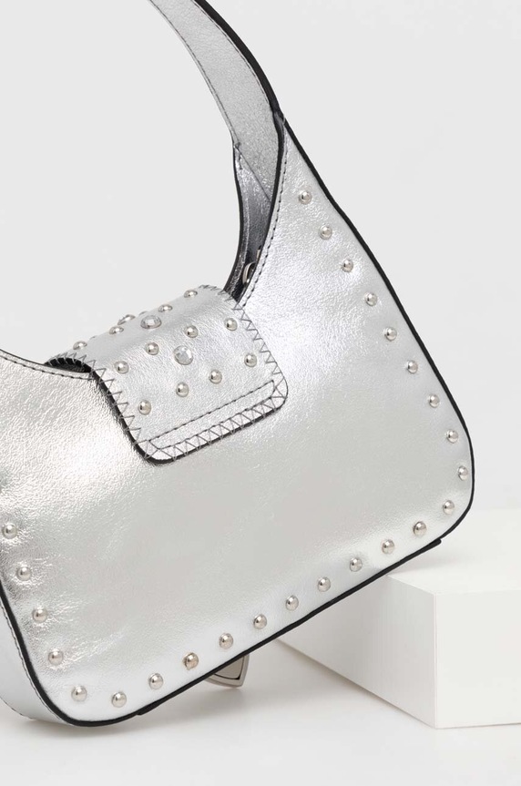 Moschino Jeans torebka skórzana srebrny 3115.8793
