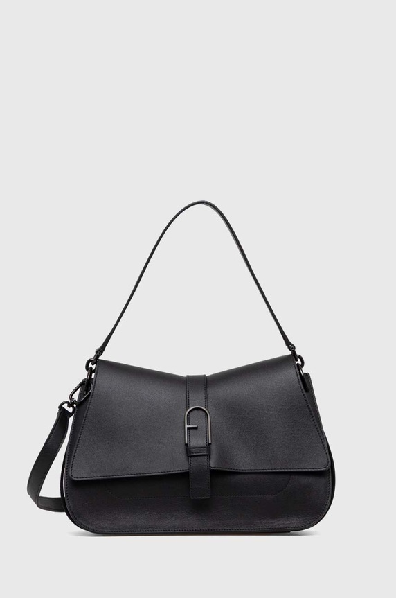 Kožená kabelka Furla Flow L přírodní kůže černá WB01040.BX2045.O6000