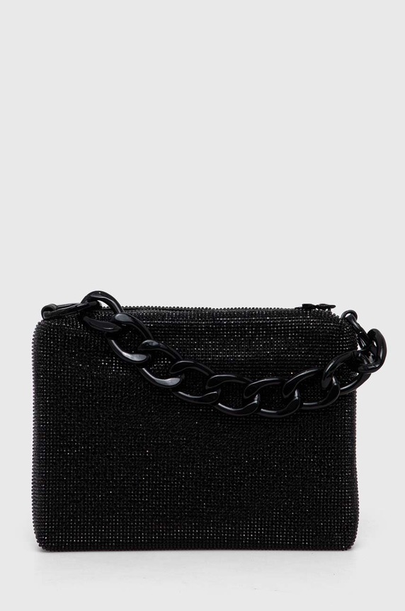 Torba Patrizia Pepe natpis crna 2B0058.M017