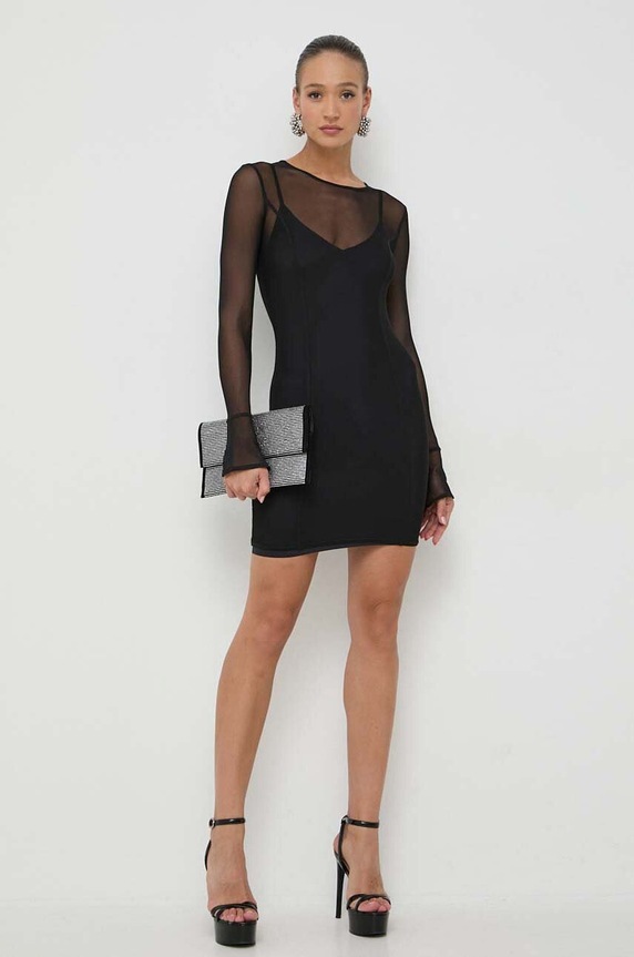 Pismo torba Patrizia Pepe natpis crna 2B5460.L083