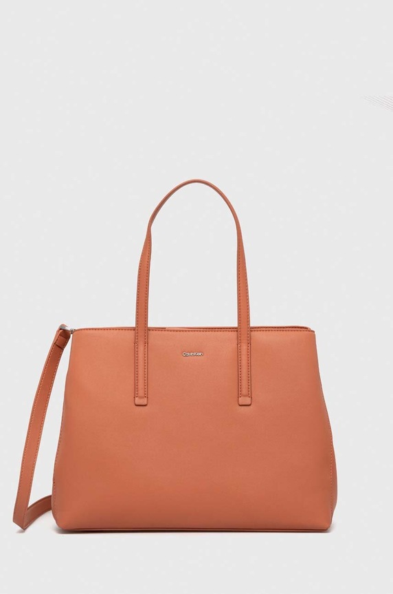 Kabelka Calvin Klein hladký oranžová K60K610453