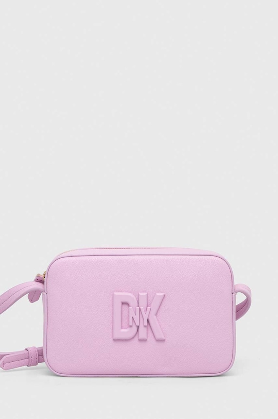 Δερμάτινη τσάντα DKNY λείο δέρμα ροζ R33EKY31