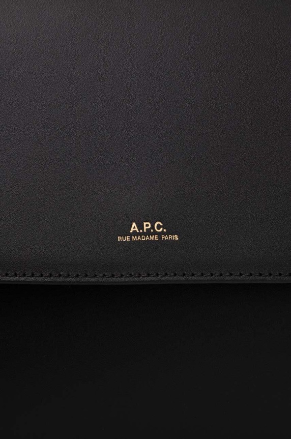 A.P.C. poșetă de piele negru PXAWV.F61526