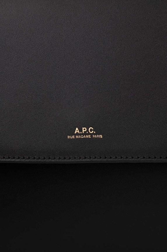 A.P.C. poșetă de piele negru PXAWV.F61526