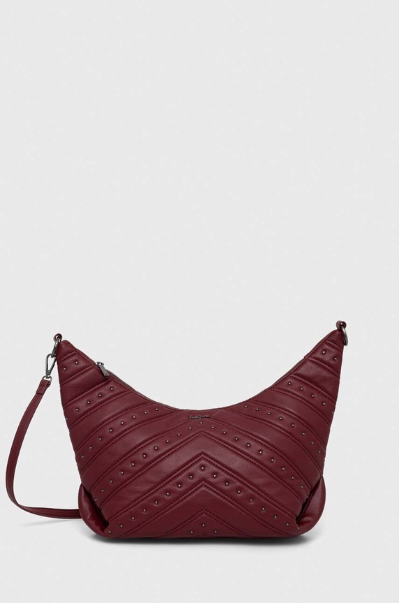 Torba Pepe Jeans bez uzorka bordo PL031472.299
