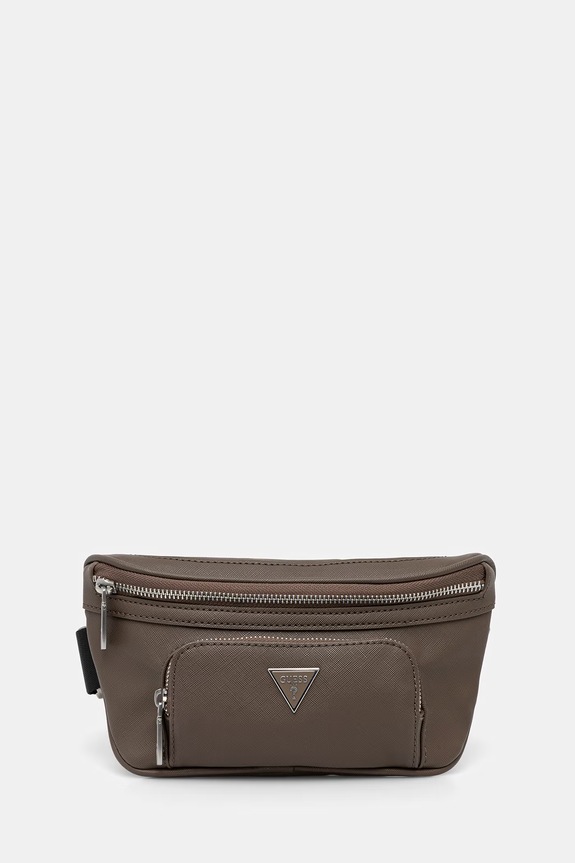 Τσάντα φάκελος Guess απομίμηση λείου δέρματος καφέ HMECSA.P3332