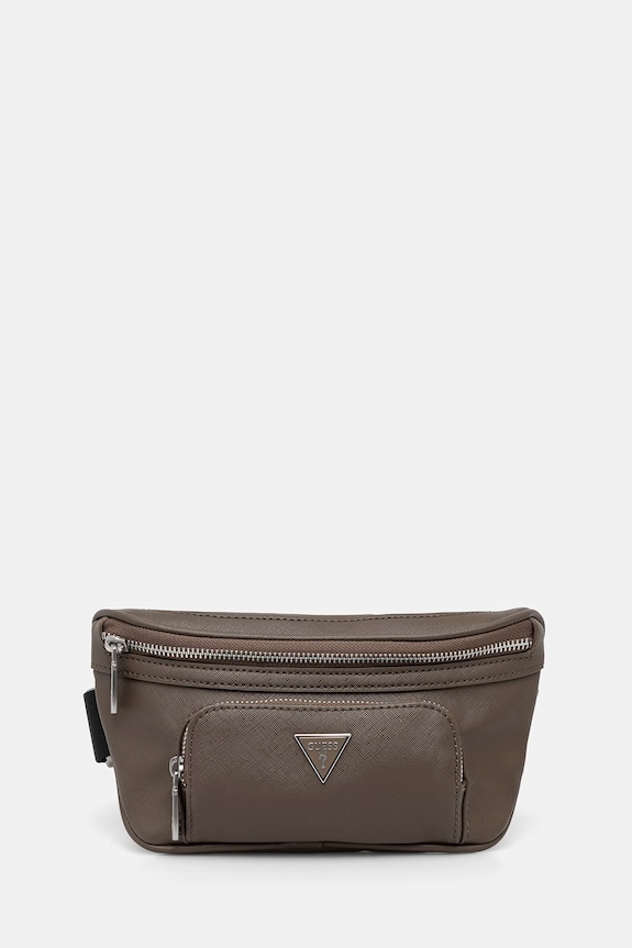 Τσάντα φάκελος Guess απομίμηση λείου δέρματος καφέ HMECSA.P3332