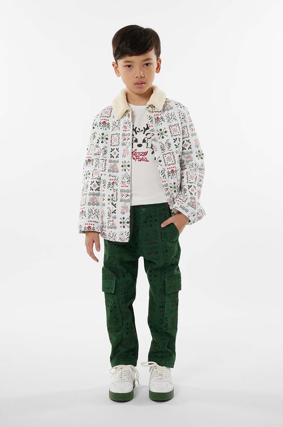 Kenzo Kids t-shirt bawełniany dziecięcy beżowy K25883.114.150