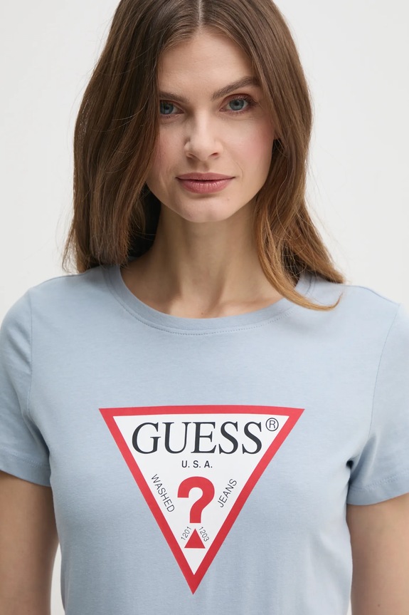 Bavlnené tričko Guess modrá W1YI1B.I3Z14