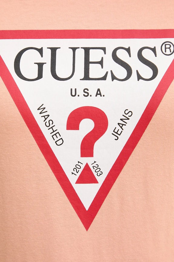 Хлопковая футболка Guess оранжевый W1YI1B.I3Z14