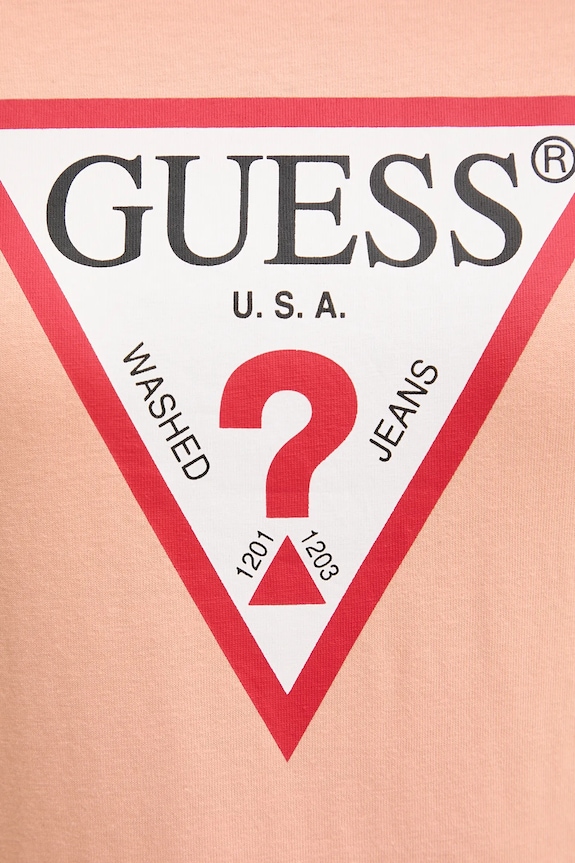 Хлопковая футболка Guess оранжевый W1YI1B.I3Z14