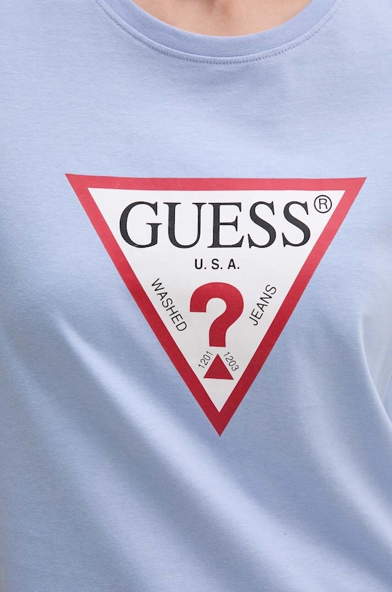 Guess tricou din bumbac albastru W1YI1B.I3Z14