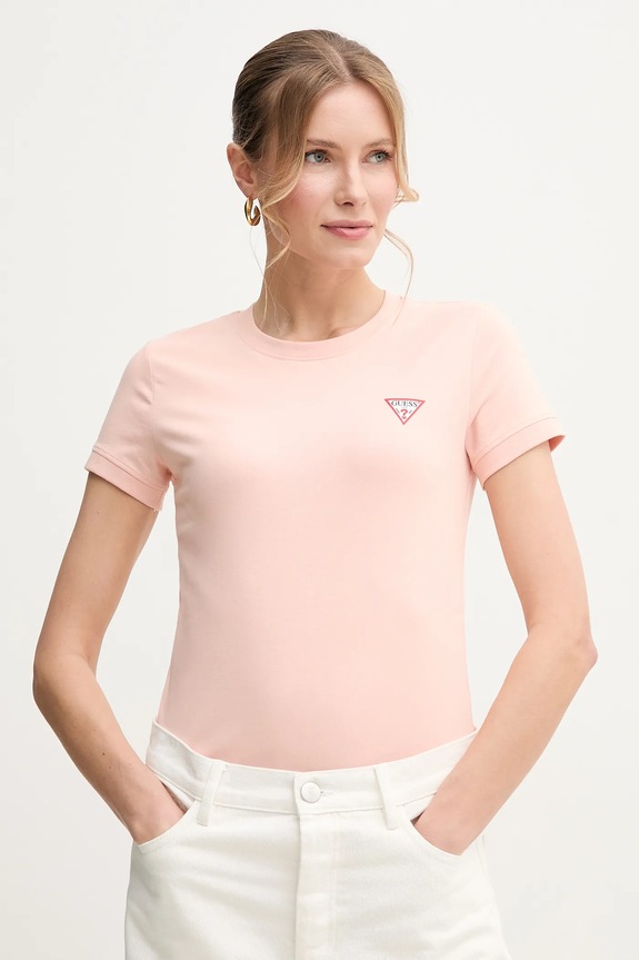 Guess t-shirt pomarańczowy W2YI44.J1314