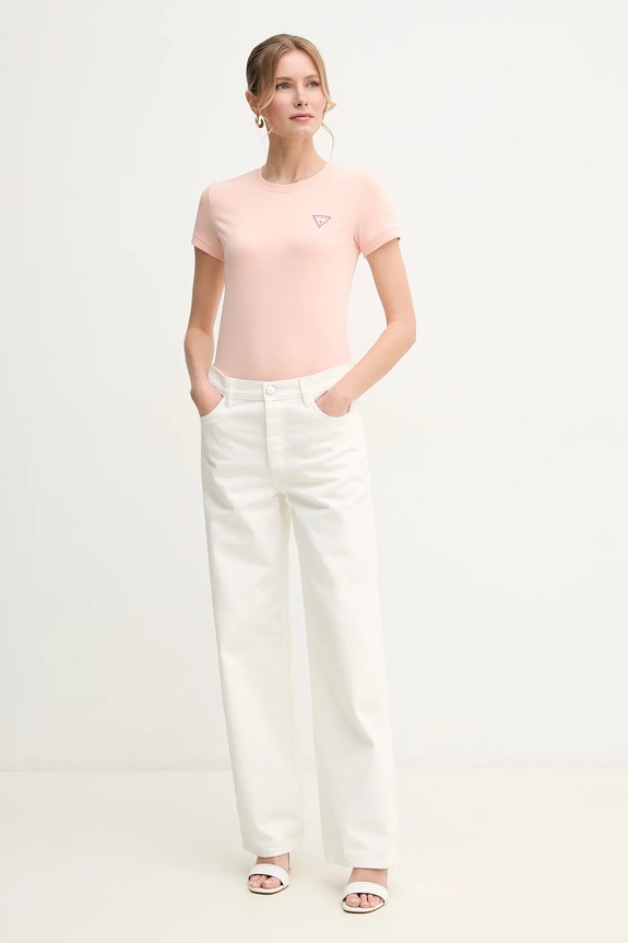 Guess t-shirt W2YI44.J1314 pomarańczowy SS26