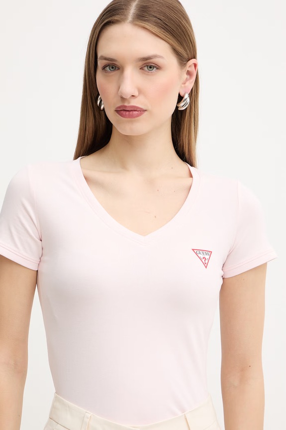 Μπλουζάκι Guess ροζ W2YI45.J1314