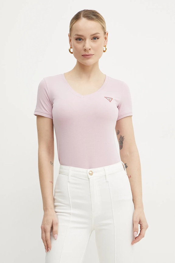 Guess t-shirt slim rosa W2YI45.J1314