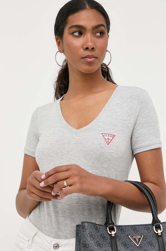 Guess t-shirt elasztánnal szürke W2YI45.J1314