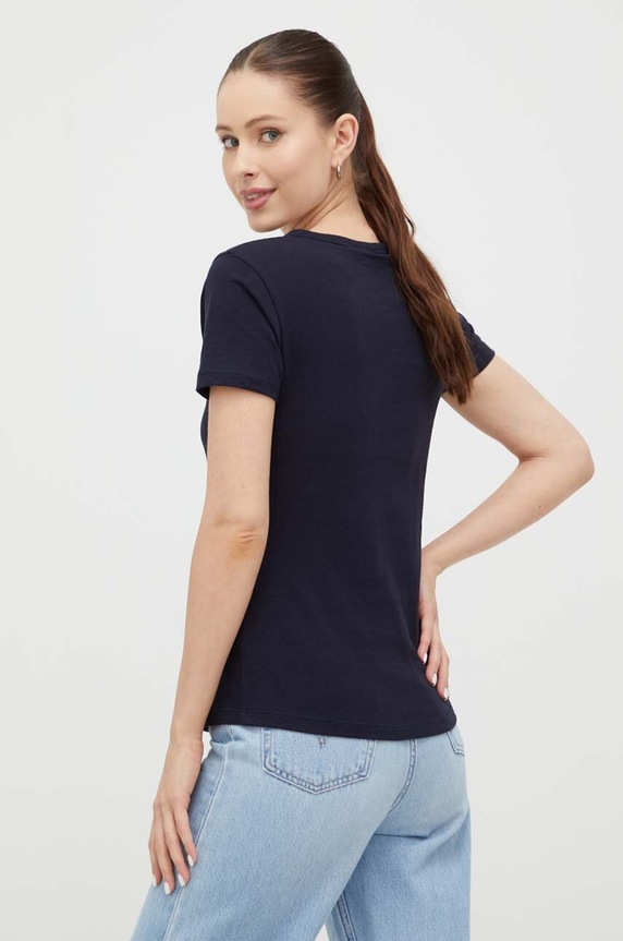 Oblečenie Bavlnené tričko Tommy Hilfiger WW0WW37857 tmavomodrá