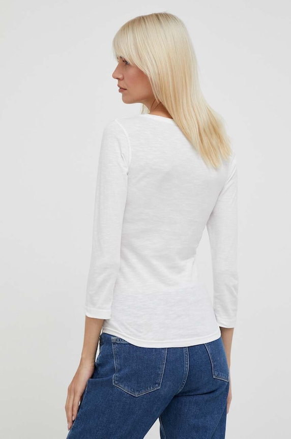 Oblečenie Bavlnené tričko s dlhým rukávom Tommy Hilfiger WW0WW37861 béžová