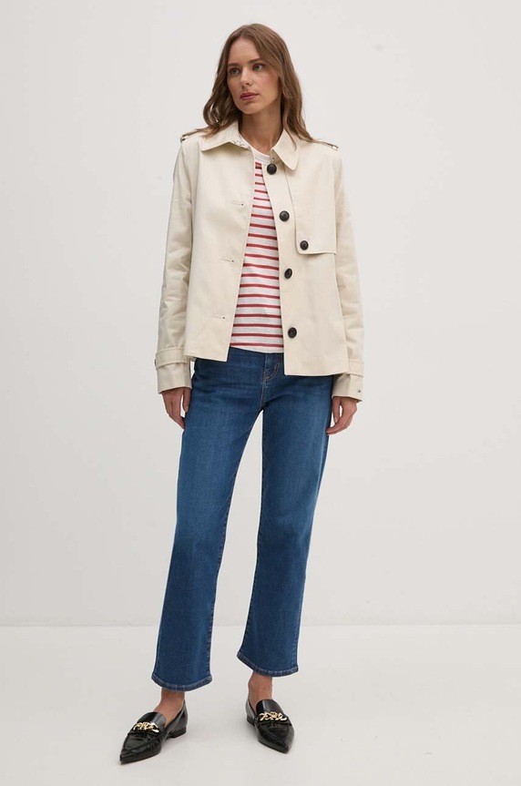 Bavlnené tričko s dlhým rukávom Tommy Hilfiger WW0WW37861 červená NC24