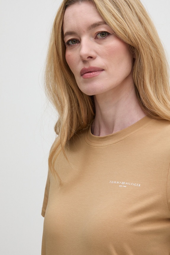 Odzież Tommy Hilfiger t-shirt WW0WW37877 beżowy