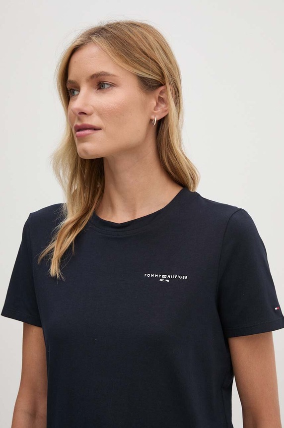 Odzież Tommy Hilfiger t-shirt WW0WW37877 granatowy