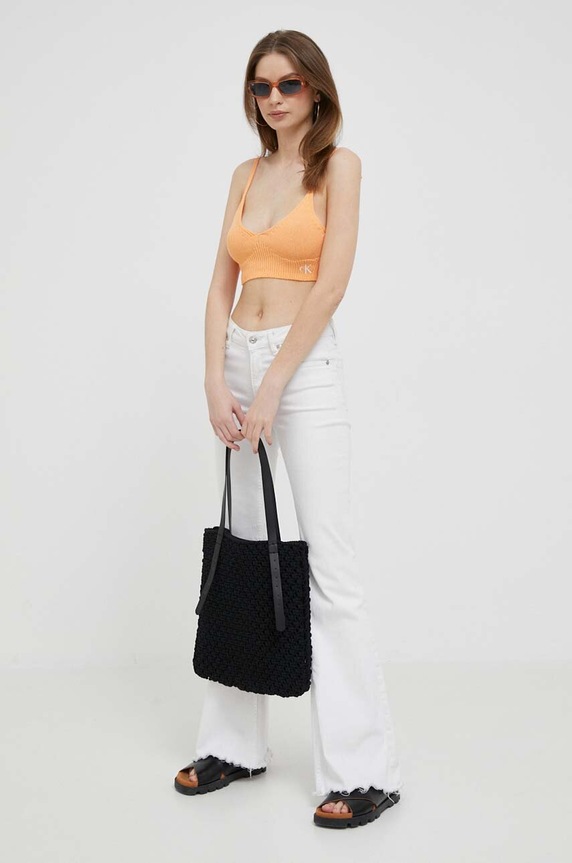 Top Calvin Klein Jeans J20J221345 πορτοκαλί AW23