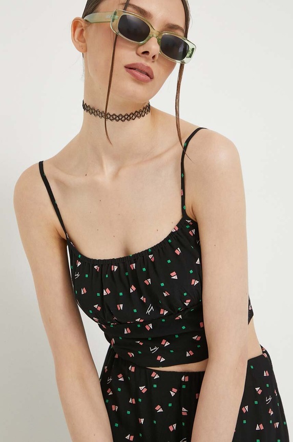 Top Tommy Jeans slim čierna DW0DW15911