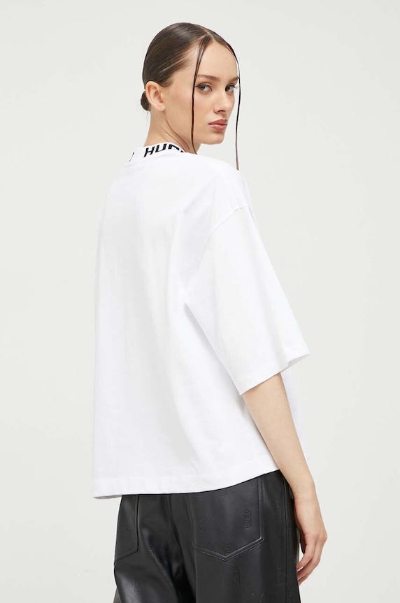 Odzież HUGO t-shirt bawełniany Dinaya 50495059 biały