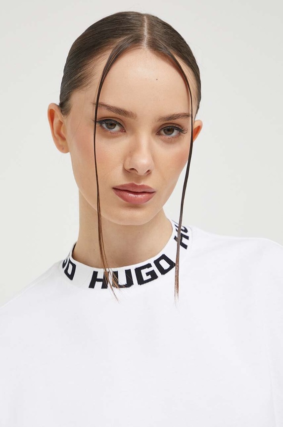 HUGO t-shirt bawełniany Dinaya biały 50495059