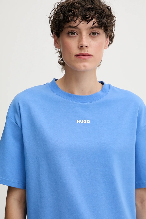 Oblečenie Tričko HUGO SHUFFLE_T-SHIRT 50490593 modrá