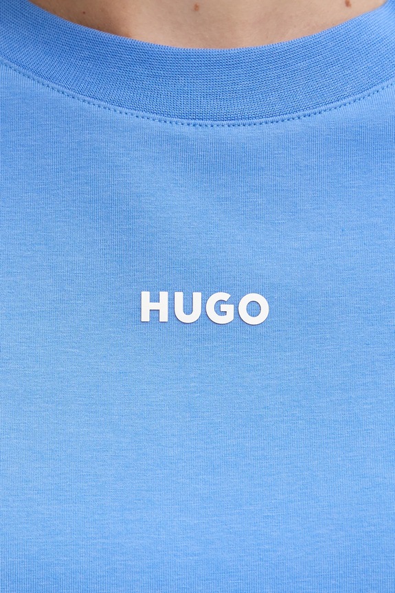 Tričko HUGO SHUFFLE_T-SHIRT modrá 50490593