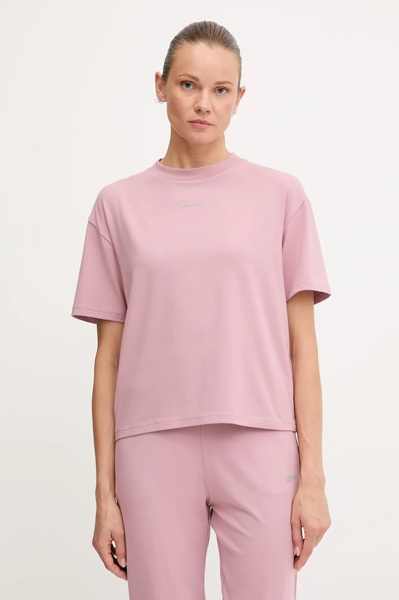 Tričko HUGO SHUFFLE_T-SHIRT relaxed ružová 50490593