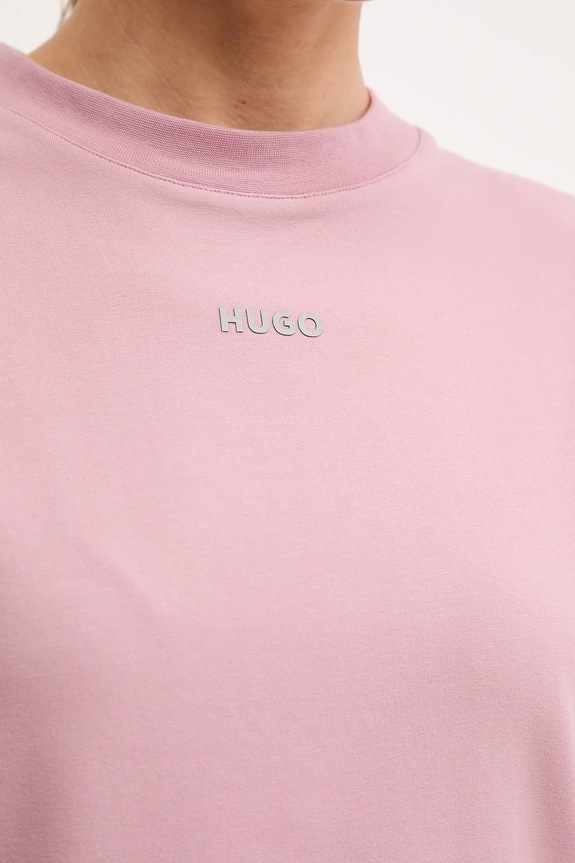 Tričko HUGO SHUFFLE_T-SHIRT 50490593 ružová