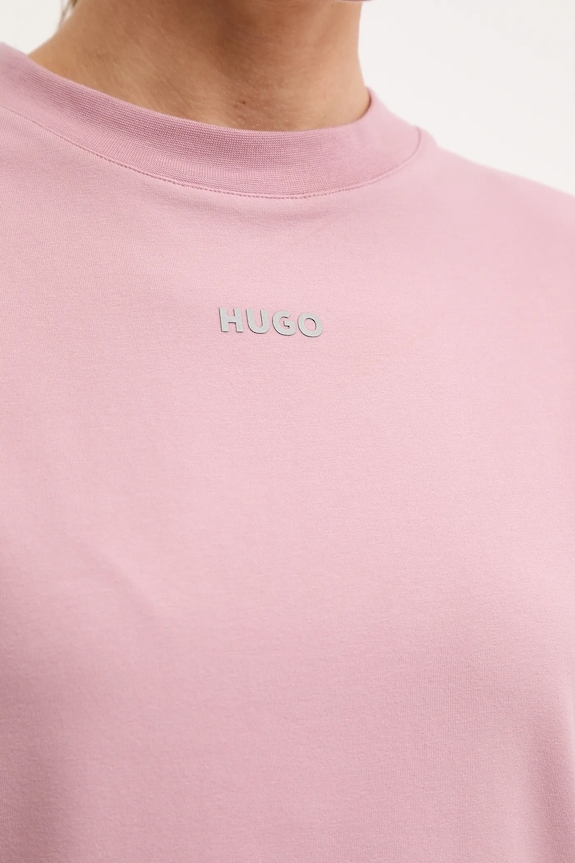 Tričko HUGO SHUFFLE_T-SHIRT 50490593 ružová