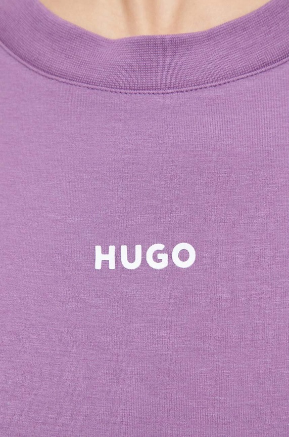 HUGO t-shirt lounge SHUFFLE_T-SHIRT 50490593 fioletowy