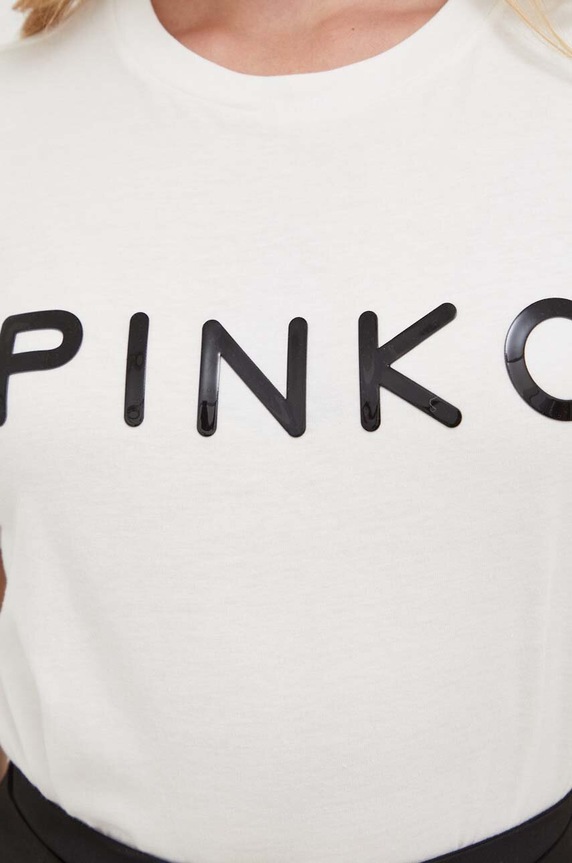 Βαμβακερό μπλουζάκι Pinko 101752.A150 μπεζ