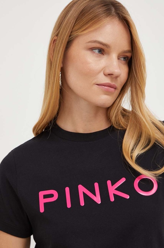Pinko t-shirt bawełniany czarny 101752.A150