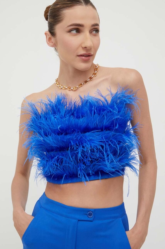 Patrizia Pepe top szögletes kék 8C0544.A106