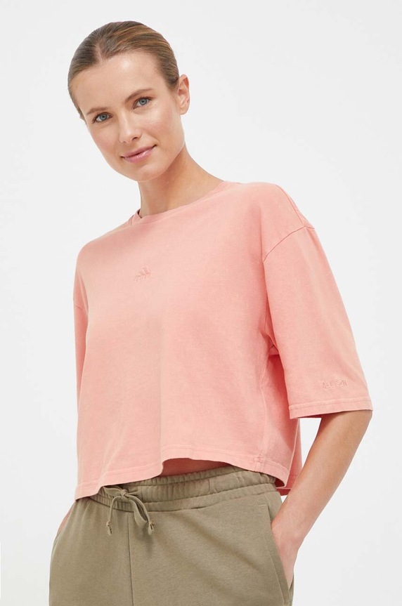 adidas t-shirt bawełniany bawełna różowy IK4263