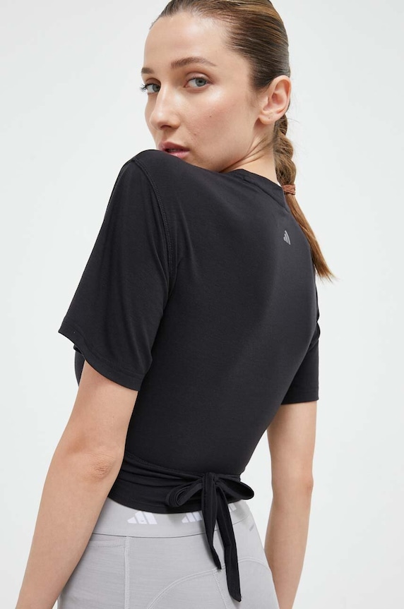Odzież adidas Performance t-shirt do jogi Studio HS8115 czarny