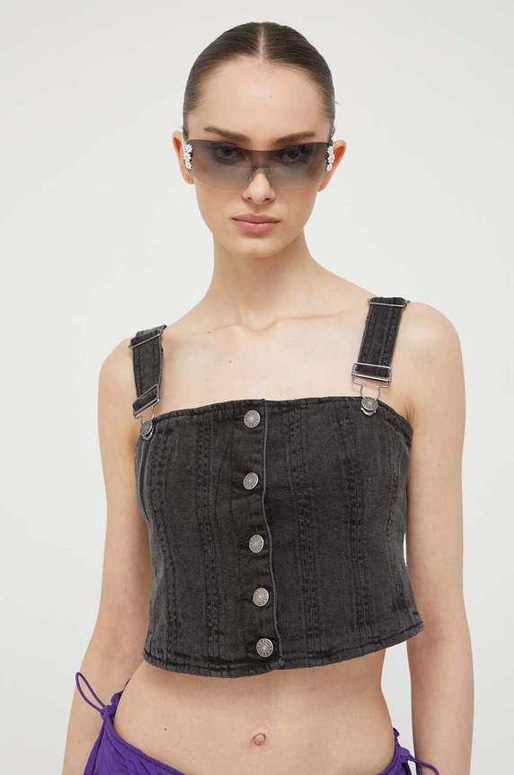 Guess Originals top din denim gri W3YG25D4UO0