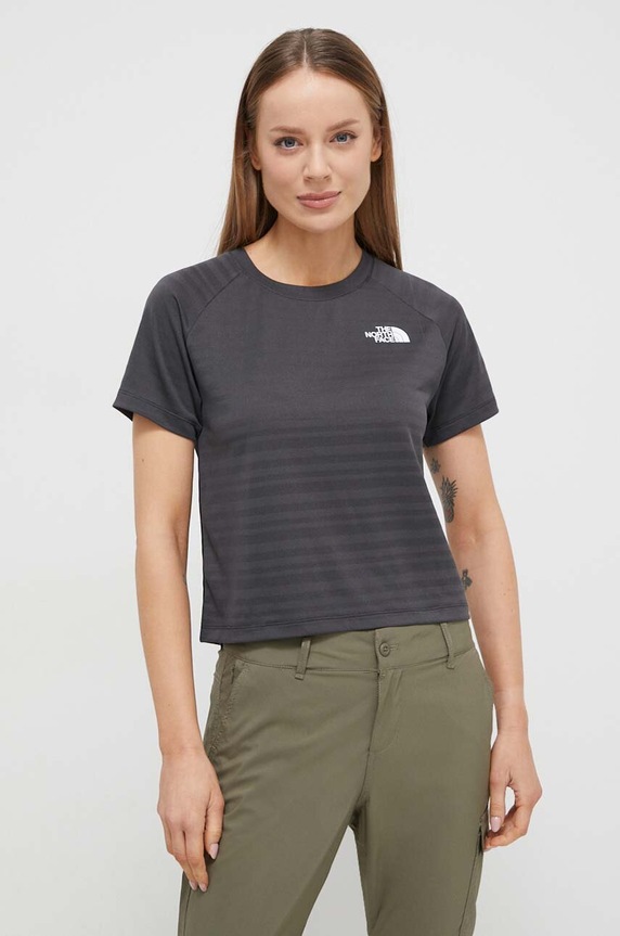 The North Face t-shirt treningowy regular szary NF0A856GMN81