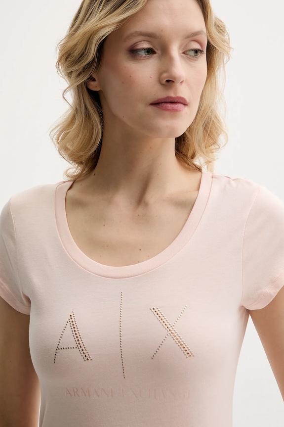 Armani Exchange t-shirt in cotone arancione 8NYT83.YJ16Z