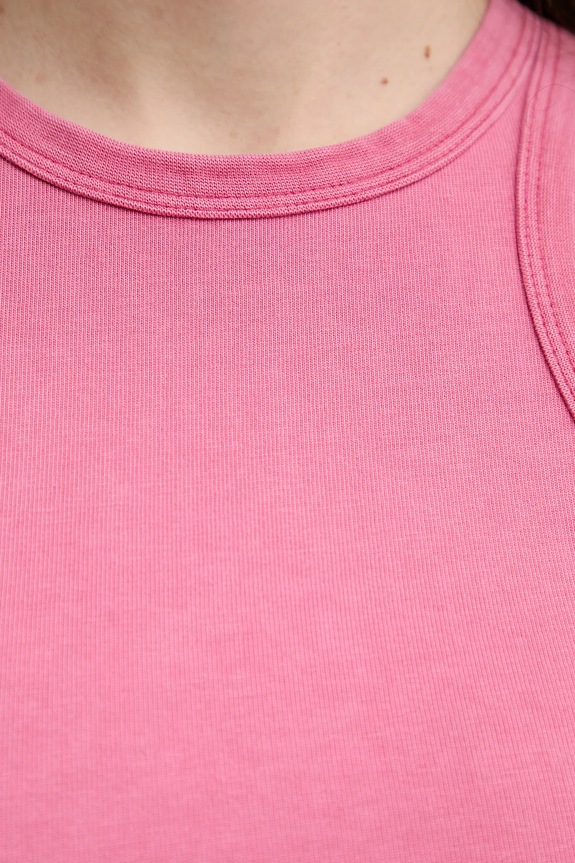 Samsoe Samsoe top din bumbac F23300037 roz